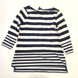 The Limited Navy and Off-White Striped  3/4 Sleeve Top EUC